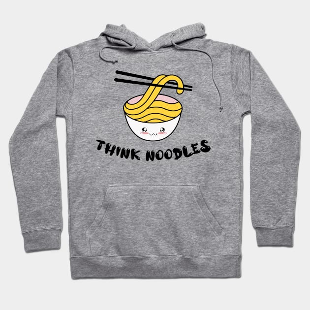 Think Noodles - Cute Smiley Face - Bowl of Noodles Hoodie by CoolandCreative